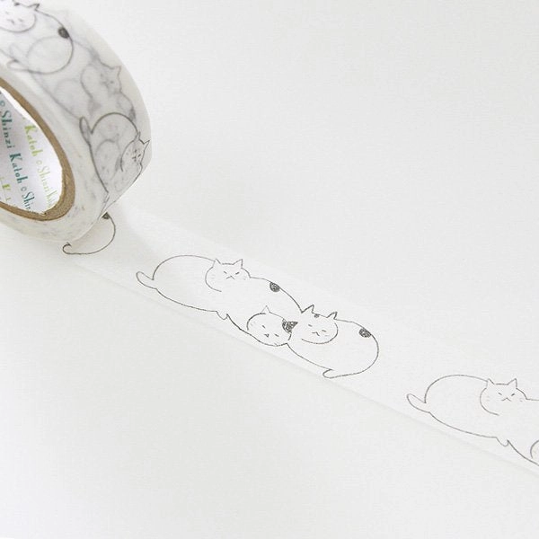 elegant Sleeping Cat Washi Tape Shinzi Katoh Design