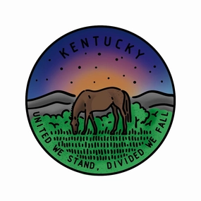 50 States Circles - 2X2 Stamp Set - Kentucky fiber