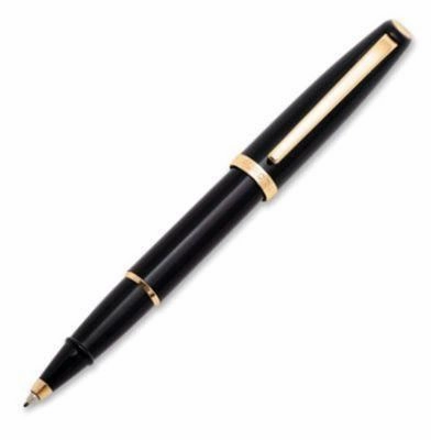 antislip slim Aurora Style Resin Black Gold Rollerball Pen