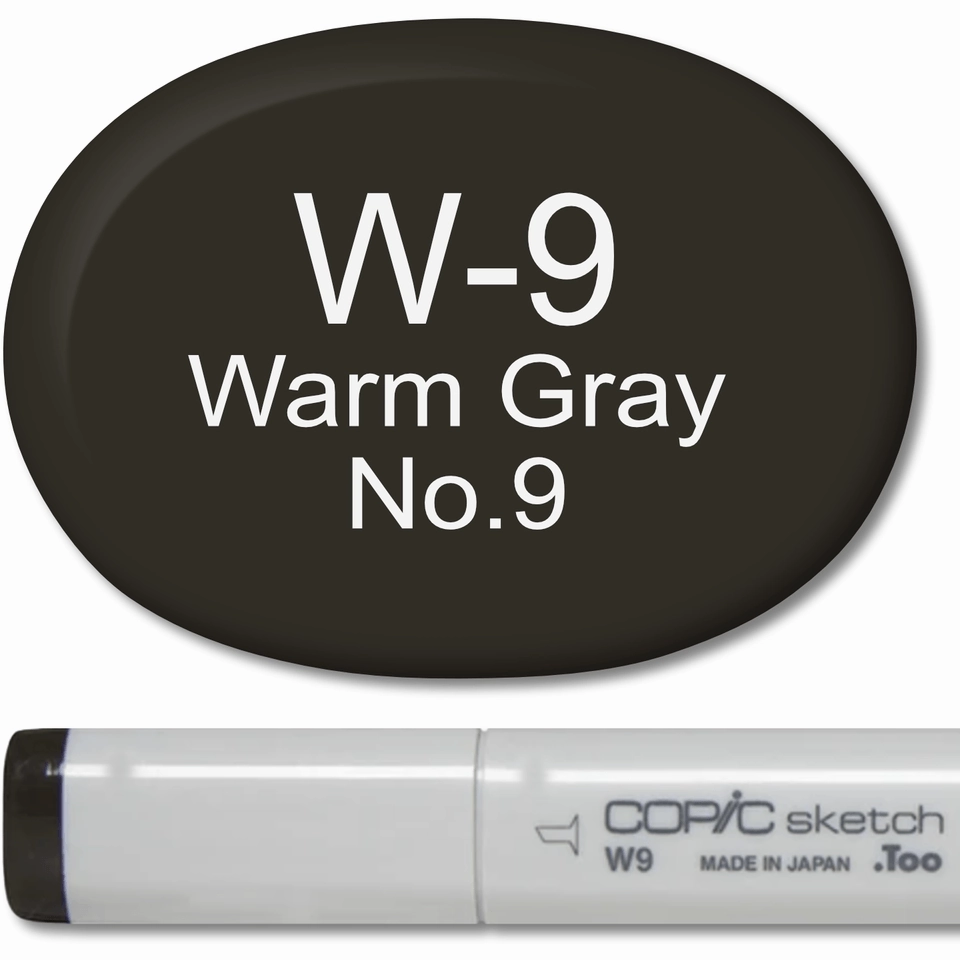 muted wooden Copic Sketch Marker - W9 Warm Gray 9