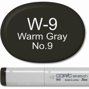 muted wooden Copic Sketch Marker - W9 Warm Gray 9
