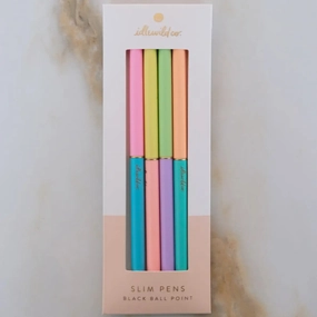 Slim Duo-Tone Neon Ball Point Pens (Set Of 4) thin