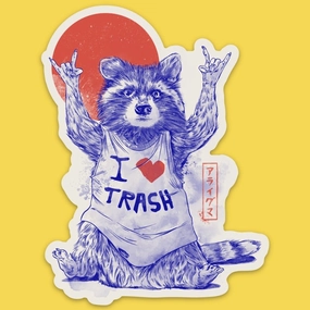 bulk multipurpose I Love Trash Vinyl Sticker