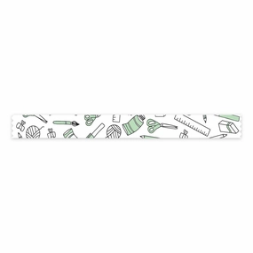 boxed Mint Stationery Pattern Washi Tape