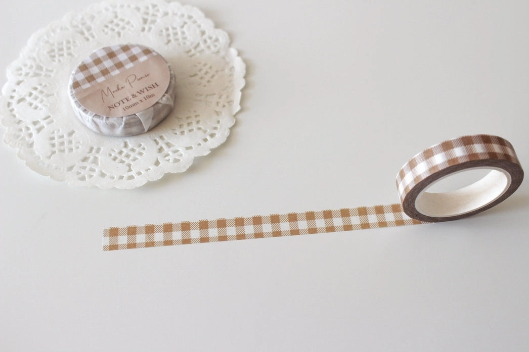 Mocha Picnic Brown Washi Tape slim
