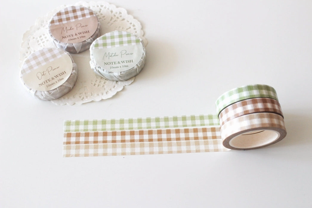 new refined Mocha Picnic Brown Washi Tape