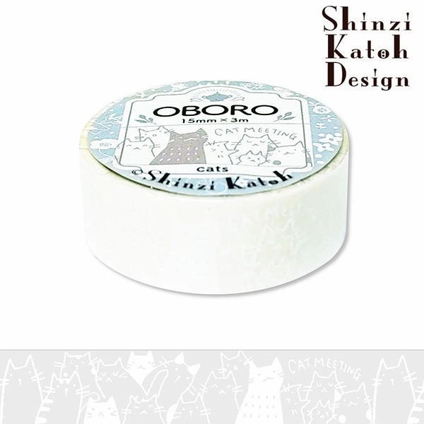 luxury Oboro Cats White Washi Tape
