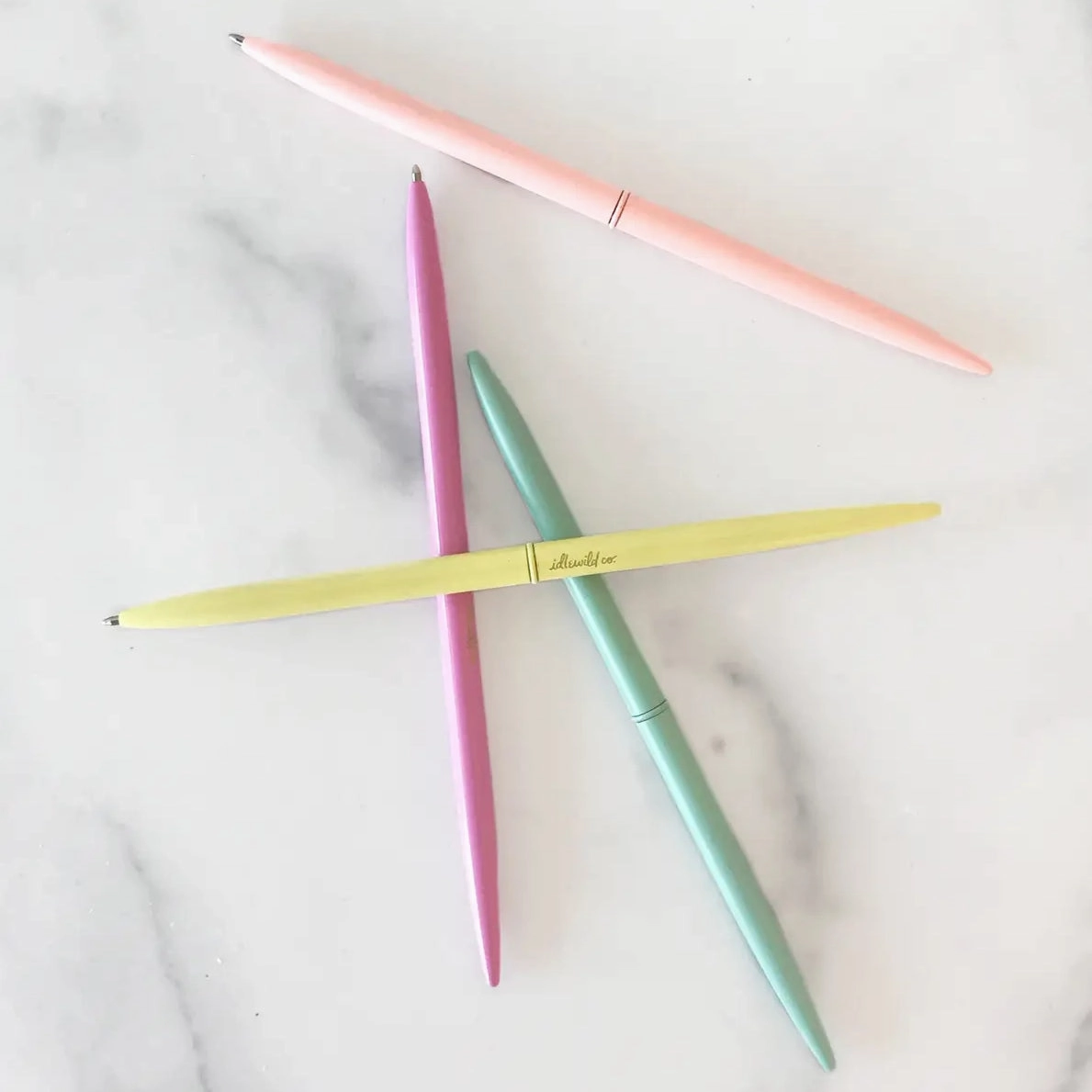 Slim Pastel Ball Point Pens (Set Of 4) organic ergonomic