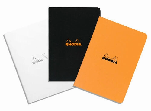 quality Rhodia A5 Size Side-Stapled Notebook With Orange Cover- Lined Pages- 6 X 8 ?  Inches