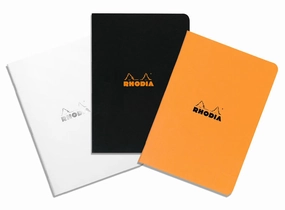 refillable latest Rhodia A5 Size Side-Stapled Notebook With Orange Cover- Lined Pages- 6 X 8 ?  Inches
