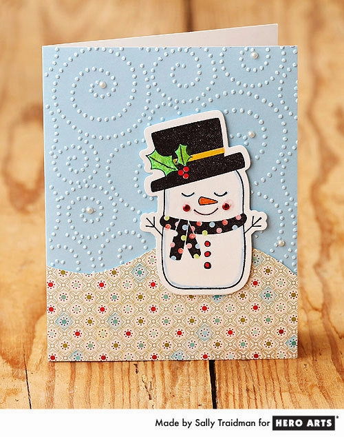 Snowman And Snowflakes Rubber Stamp locking