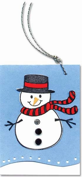 Snowman And Snowflakes Rubber Stamp basic