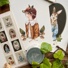 The Nature Of Disguise Animal Masks Stamp Washi Tape washable bronze