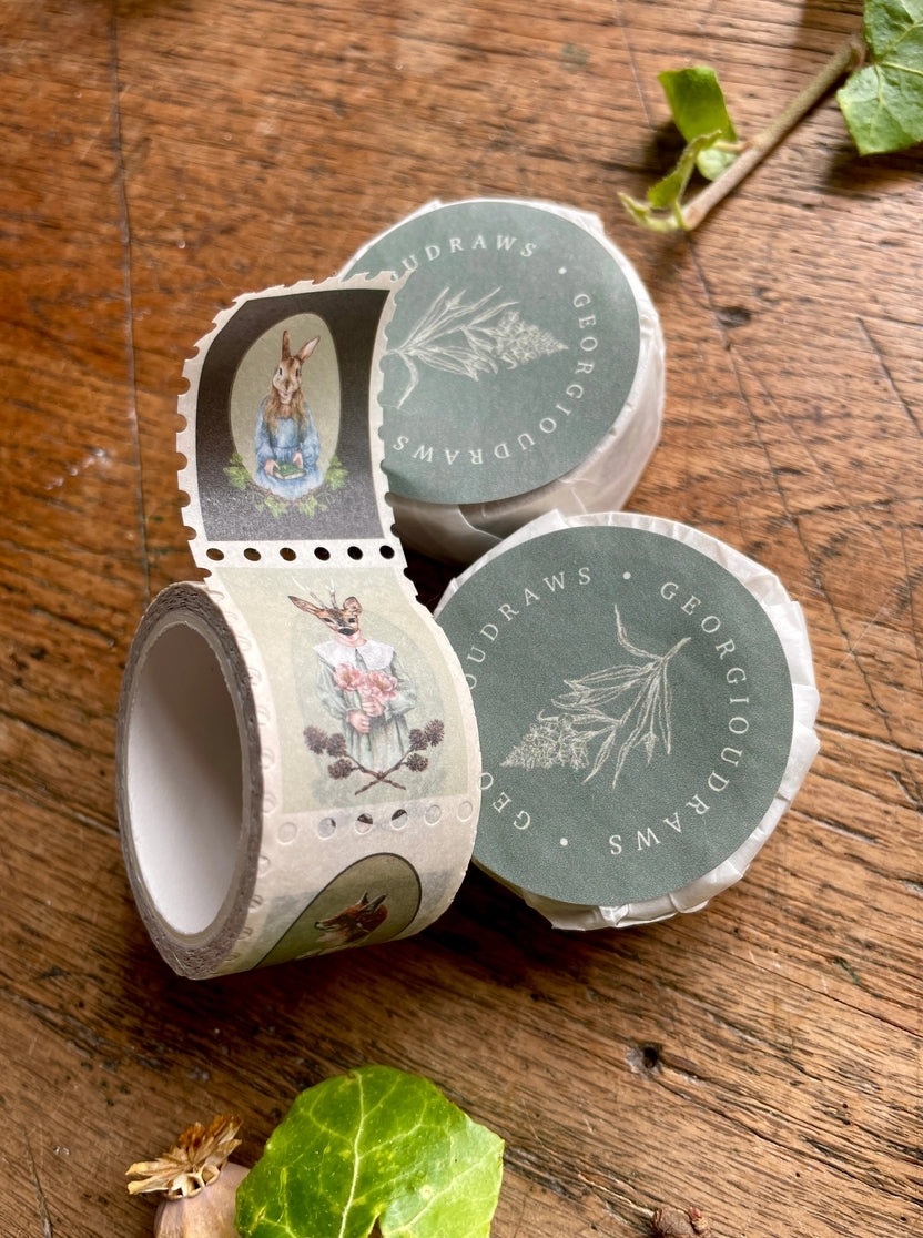 organic The Nature Of Disguise Animal Masks Stamp Washi Tape