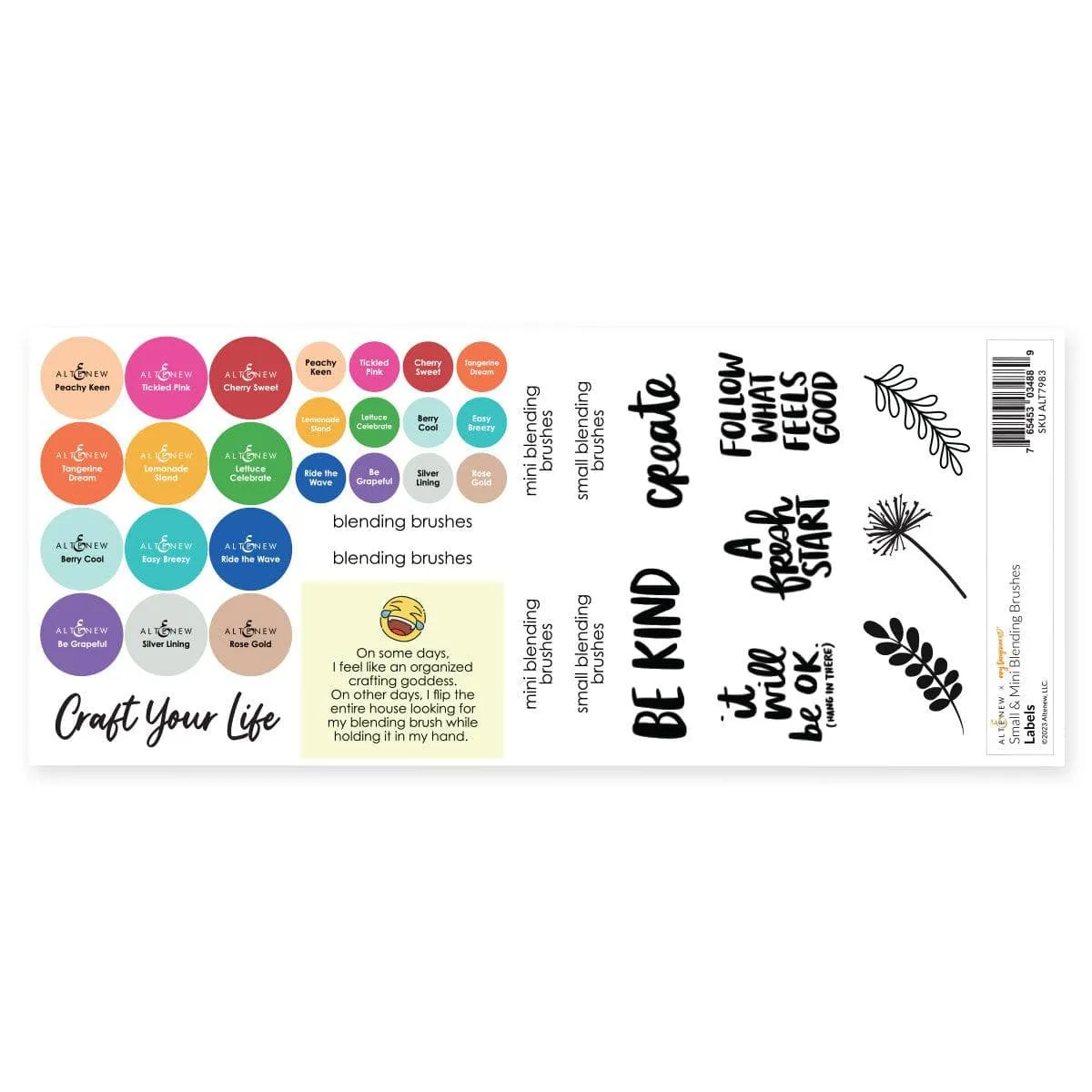 basic Small & Mini Blending Brushes Label Set - 2023 Amy Tangerine Collection