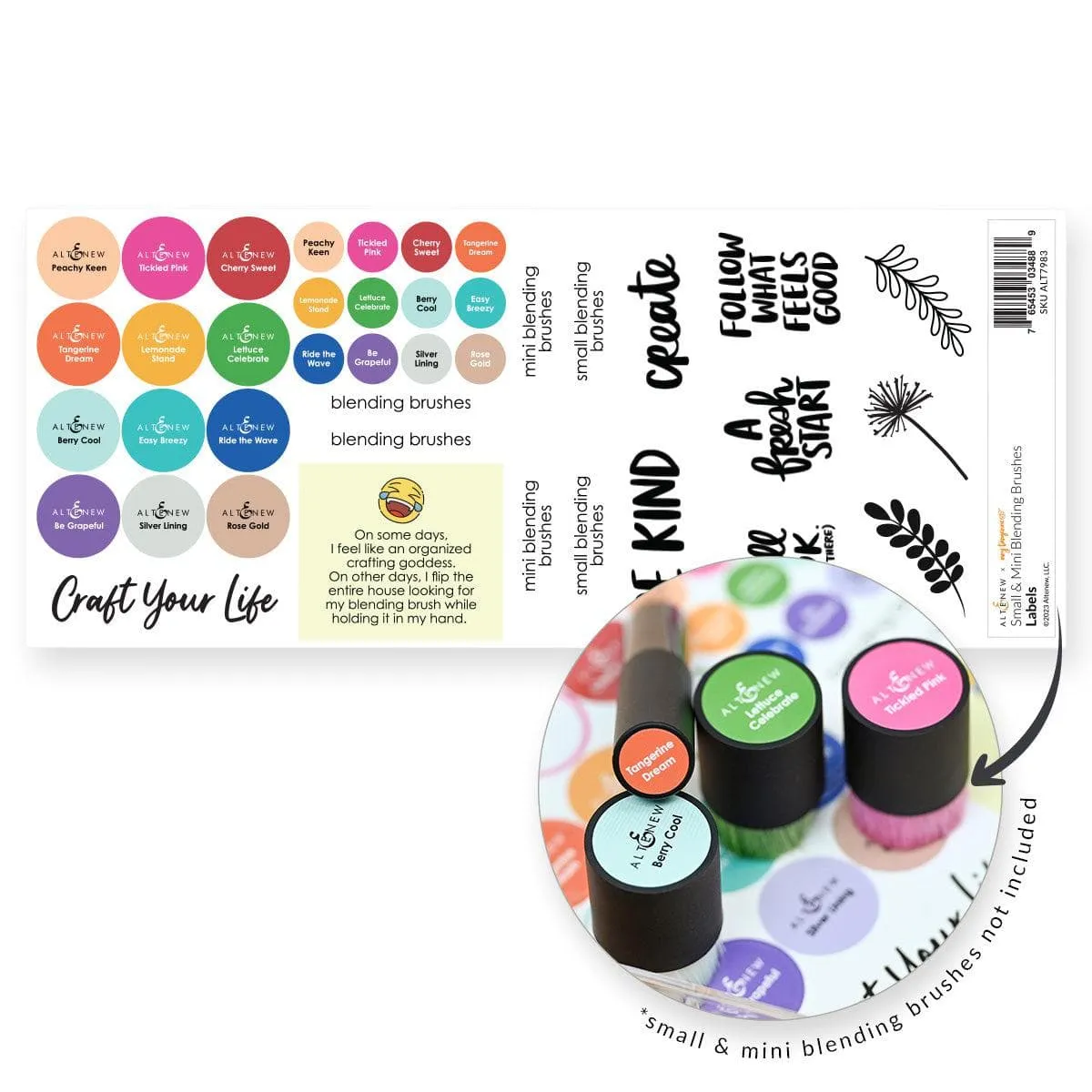 set Small & Mini Blending Brushes Label Set - 2023 Amy Tangerine Collection