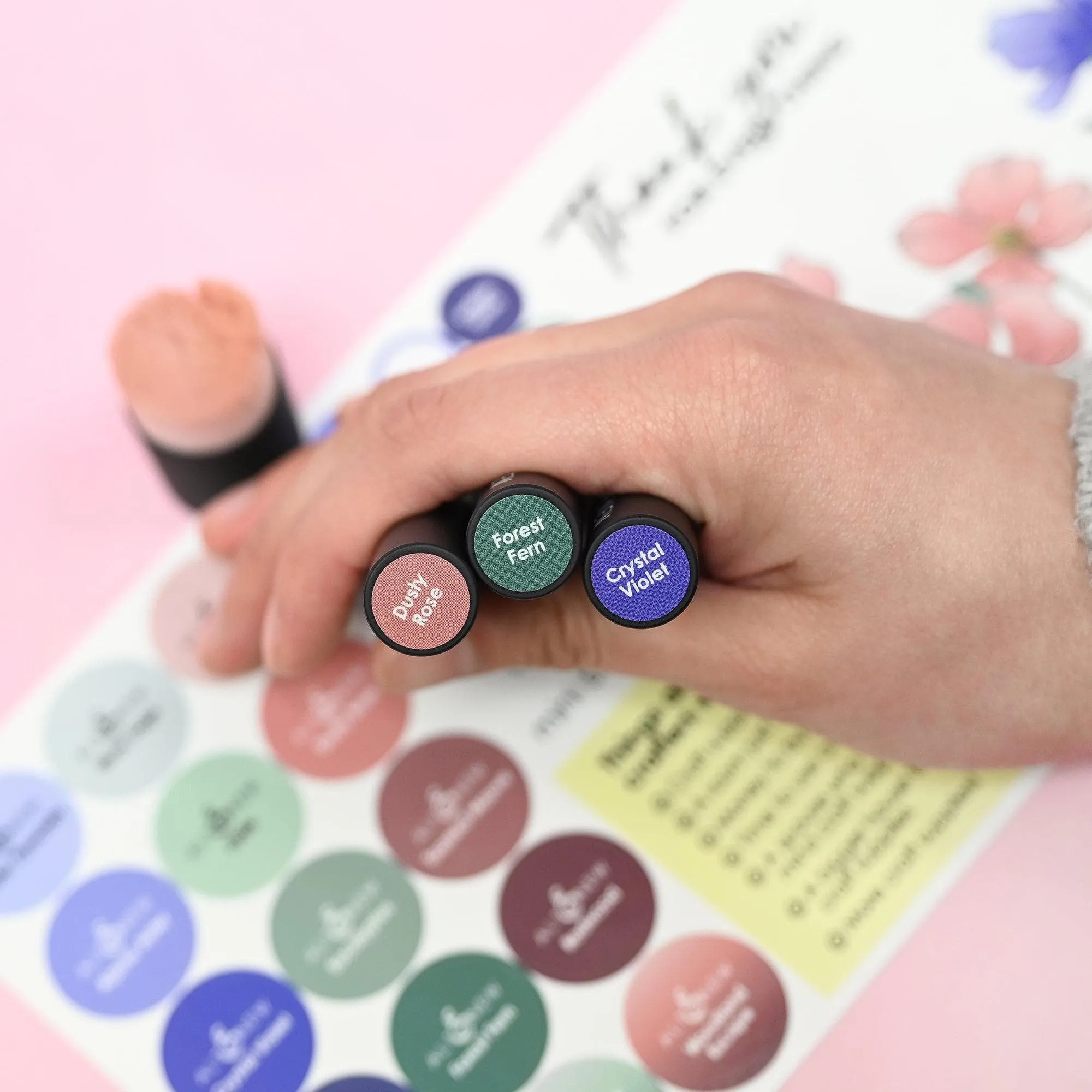 Small & Mini Blending Brushes Label Set - Blue Mountains, Frosted Foliage, Woodland Escape neutral narrow