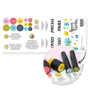set Small & Mini Blending Brushes Label Set - Deco Garden