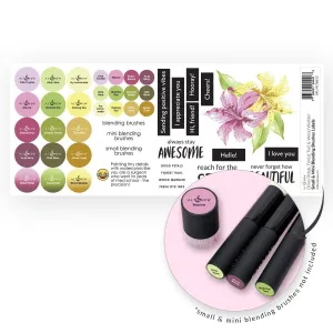 valuable seasonal Small & Mini Blending Brushes Label Set  - Dried Petals, Forest Trail, Wood Warbler