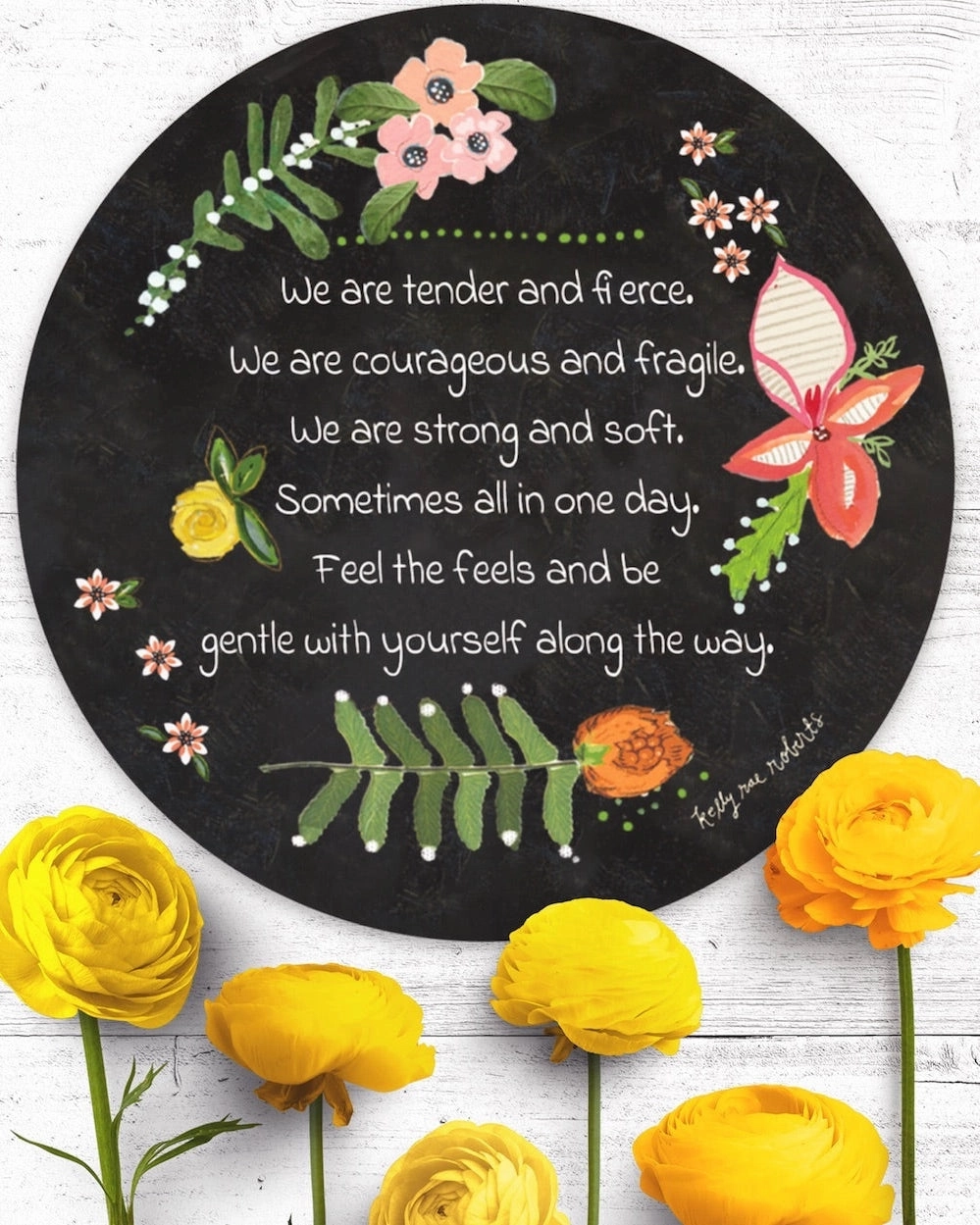 Feel The Feels Vinyl Sticker round