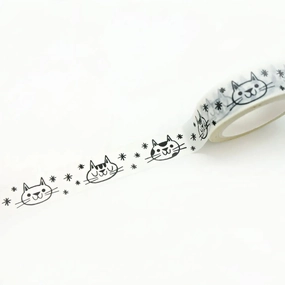 minimalist leather Nellie Le Doodle Cats Washi Tape