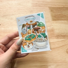Paperaicashop Corgi Cafe Sticker Pack wide