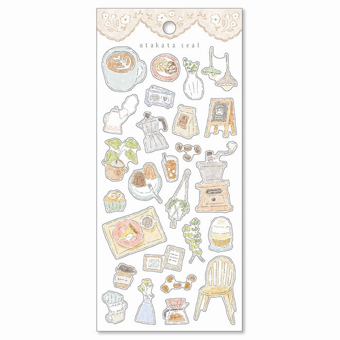 Utakata Seal Sticker Coffee pastel