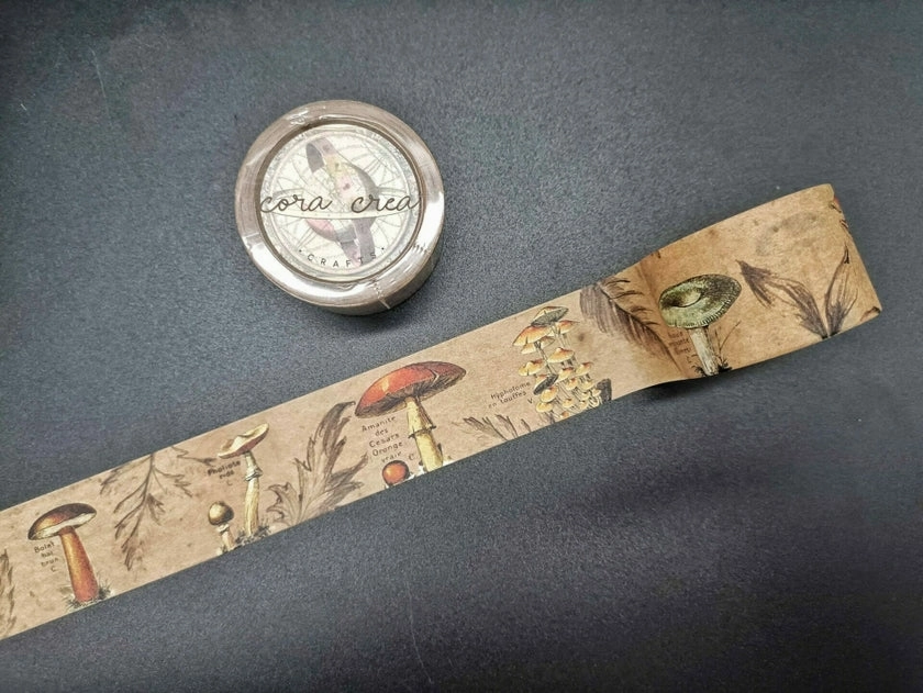 narrow Vintage Mushroom Washi Tape