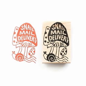 wrapped Snail Mail Delivery Rubber Stamp