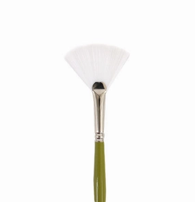 rugged resin Snap! Paintbrush  Fan #4, Long Handle, White Synthetic