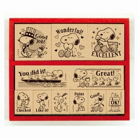 Snoopy Reward Rubber Stamp Set refillable vivid