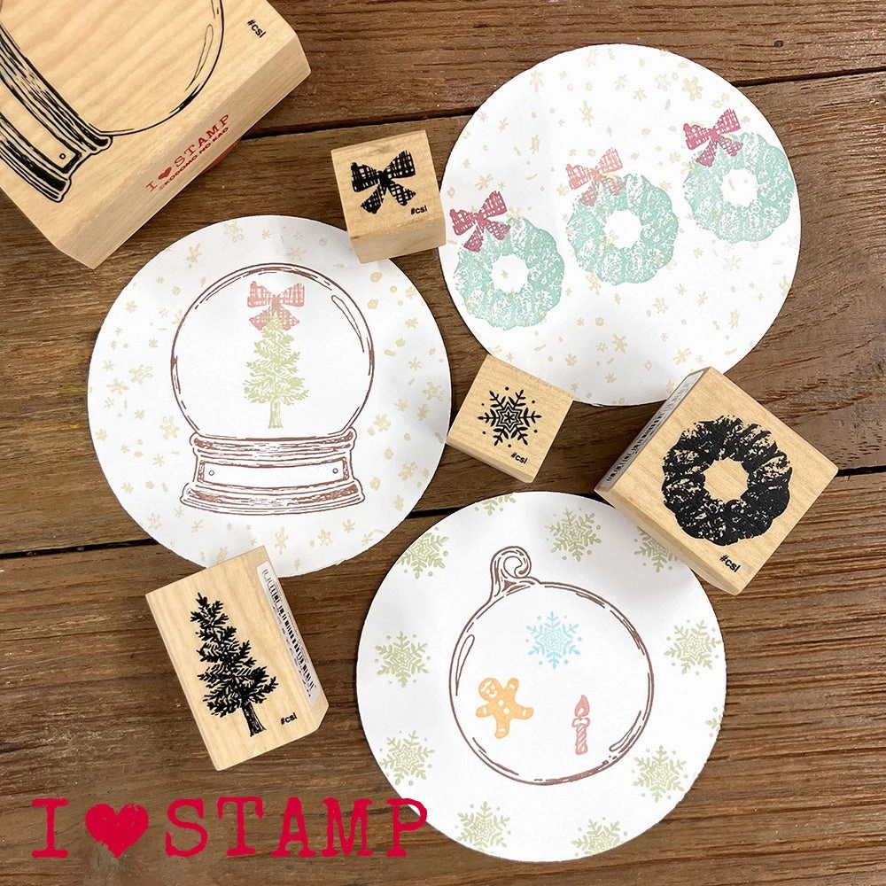 Snow Globe Rubber Stamp wrapped quality