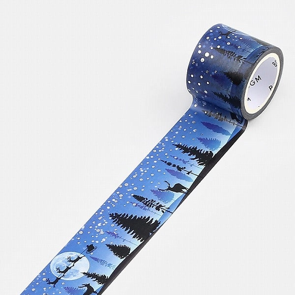 Snow Night Santa Sleigh Washi Tape Foil Bgm versatile single