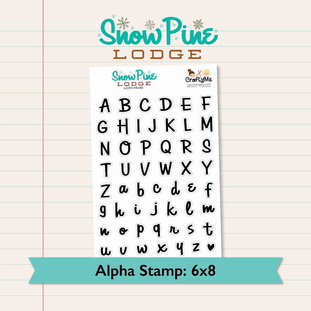 maxi Snow Pine Lodge Alphabet 6X8 Clear Stamp Set