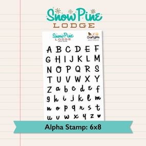 maxi Snow Pine Lodge Alphabet 6X8 Clear Stamp Set