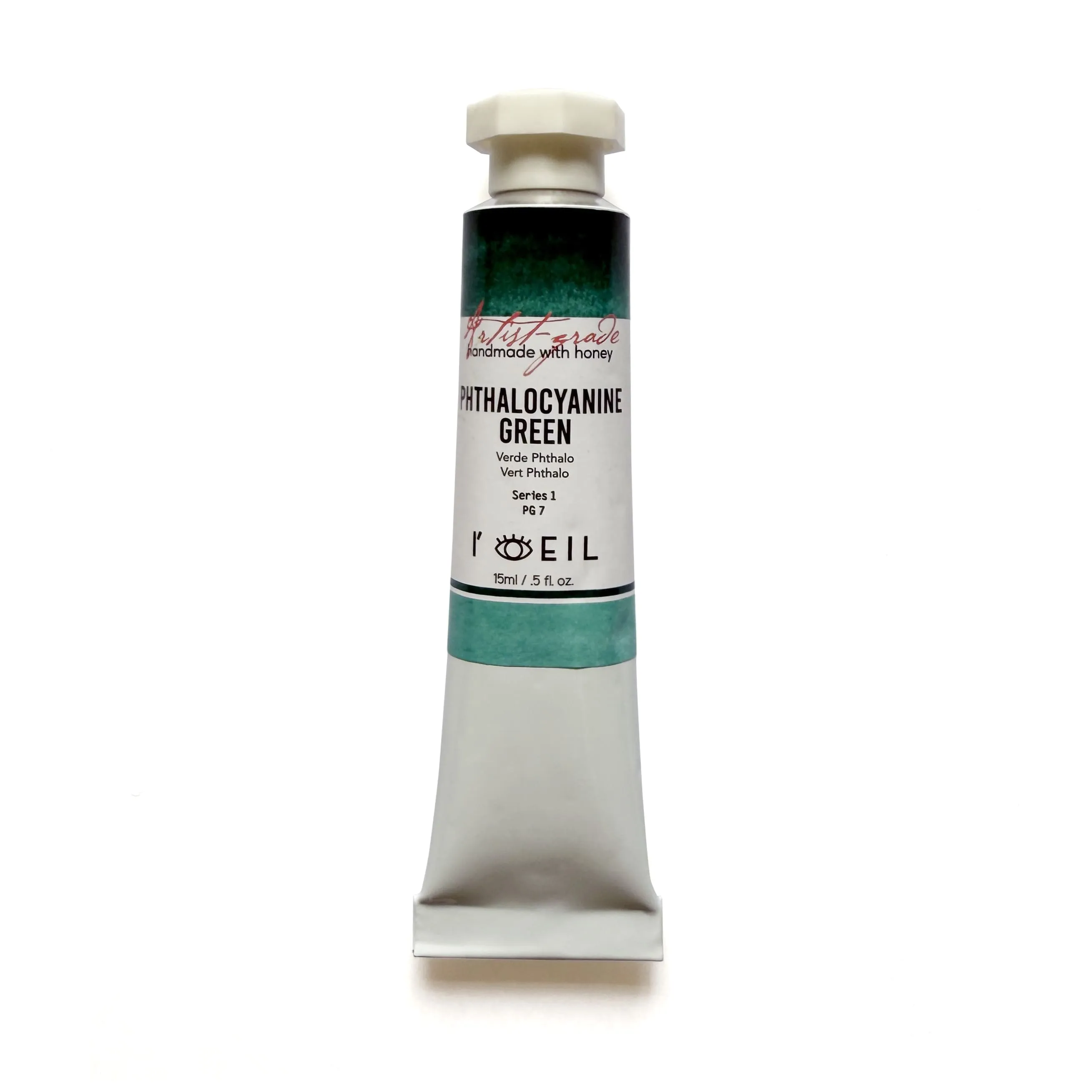 tiny luxury Phthalocyanine Green Pg7 - Artist Grade Handmade Honey Based Watercolor Tube 15Ml