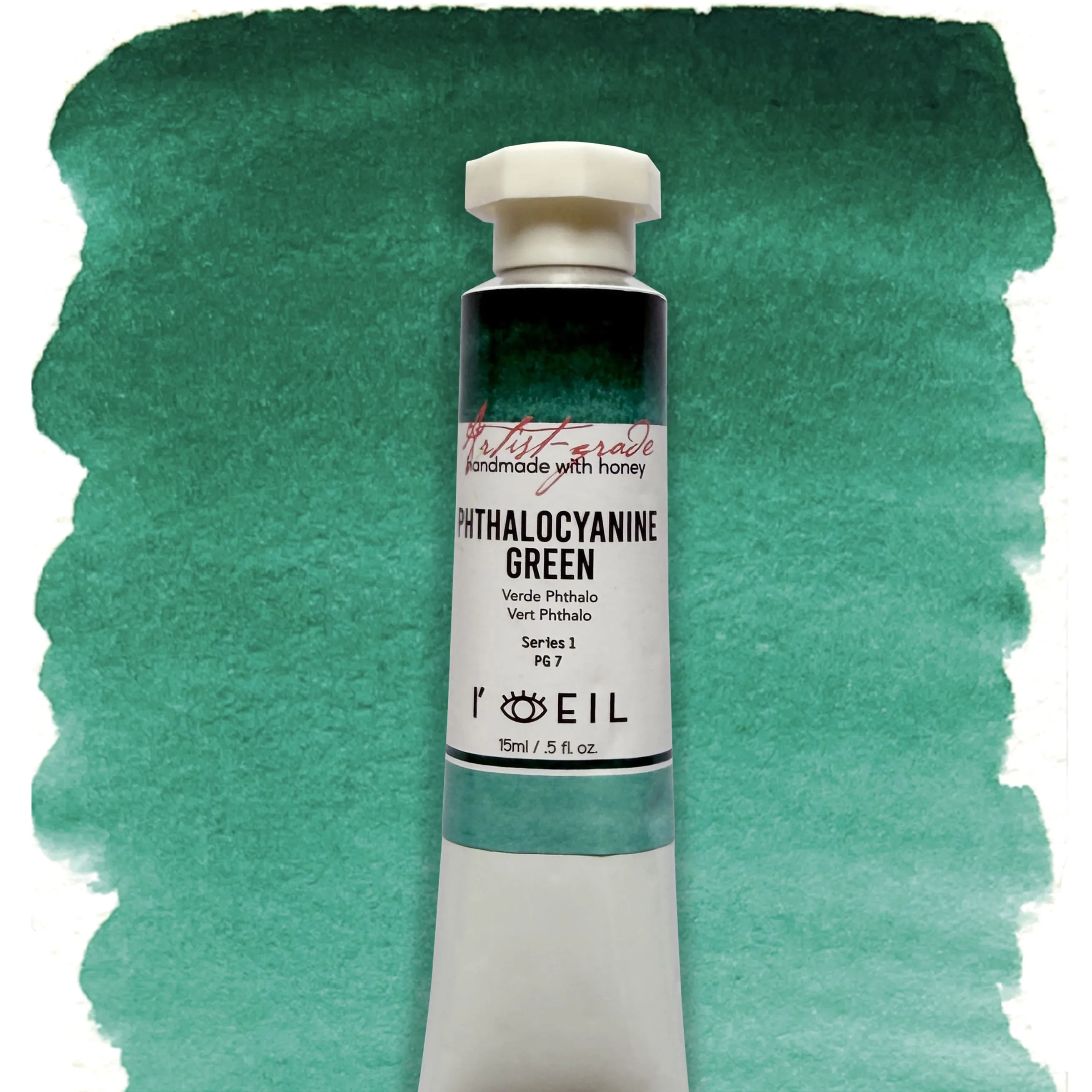 Phthalocyanine Green Pg7 - Artist Grade Handmade Honey Based Watercolor Tube 15Ml bamboo cotton