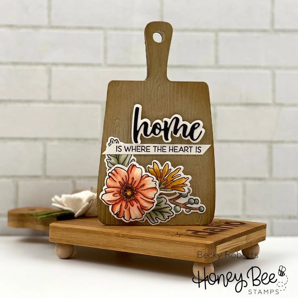 thin minimalist Garden Harvest Florals - 6X6 Stamp Set