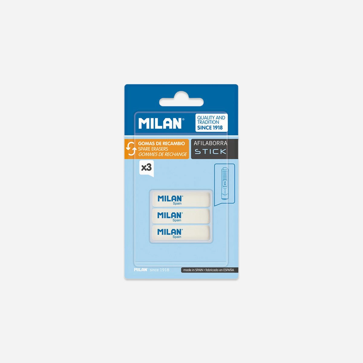 rubber Milan Eraser Refills // Pack Of 3