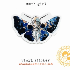 wide Moth Girl - Bittersweet Entomology Vinyl Sticker