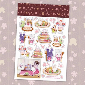ceramic sealed Sakura Cafe Sticker Sheet