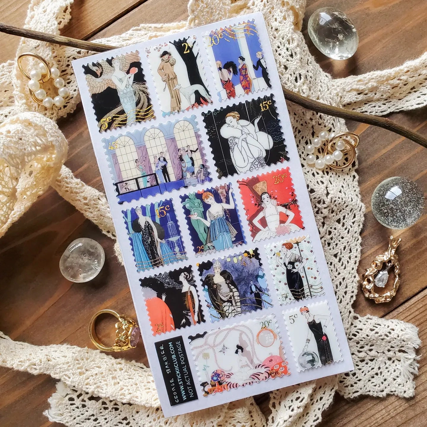lasting expandable Stickii Stylish Soiree Stamps Sticker Sheet