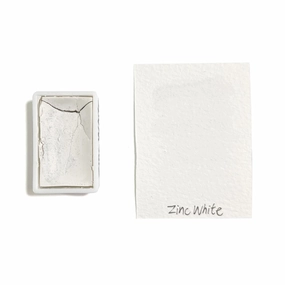 flat Zinc White Pw1 - Artist Grade Handmade Honey Based Watercolor Paint Full Pan 3.2Ml