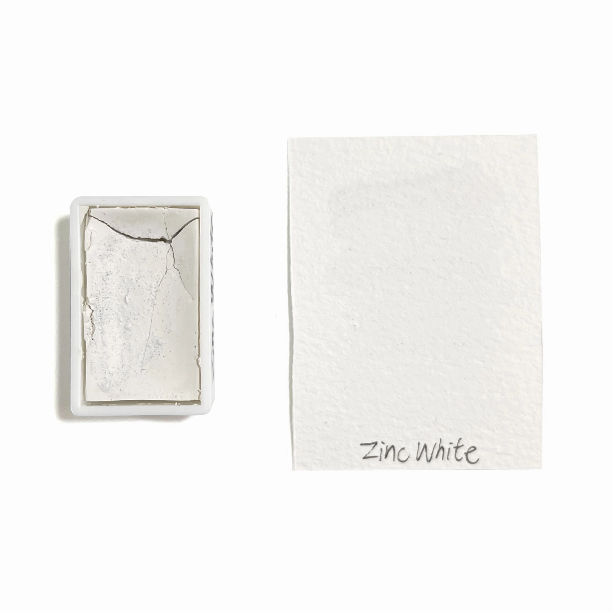 flat Zinc White Pw1 - Artist Grade Handmade Honey Based Watercolor Paint Full Pan 3.2Ml