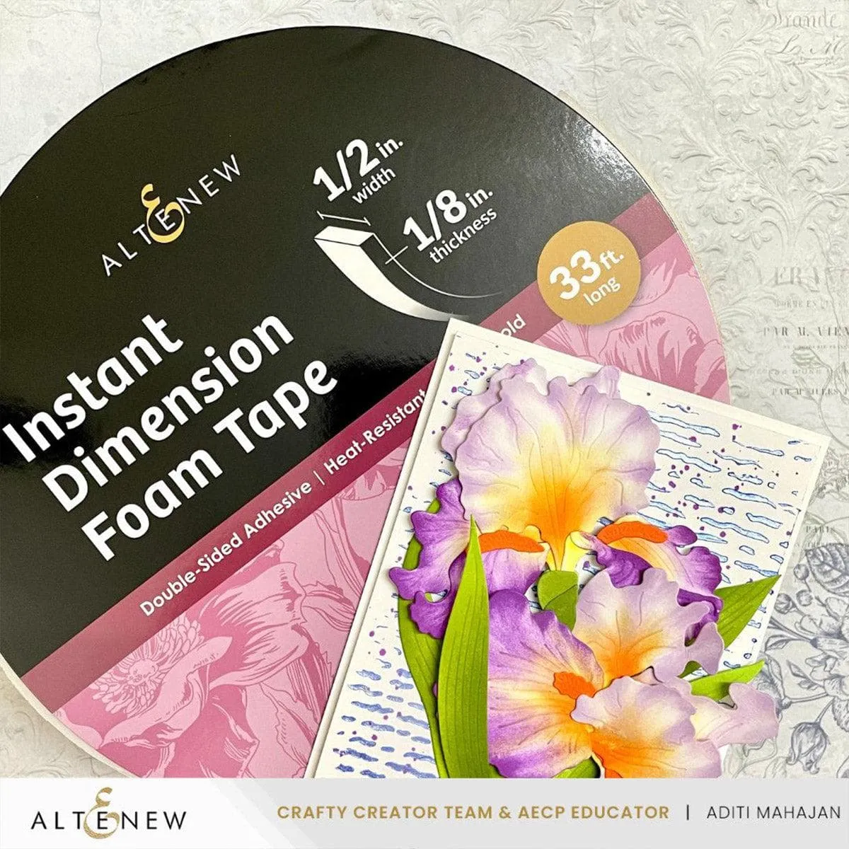 Instant Dimension Foam Tape - 1/8'' X 1/2'' X 10M deluxe