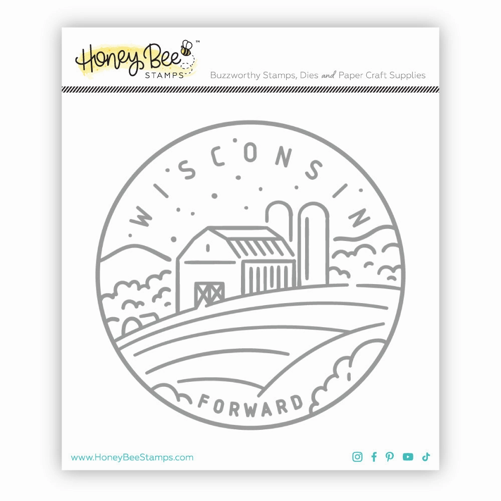 50 States Circles - 2X2 Stamp Set - Wisconsin steel