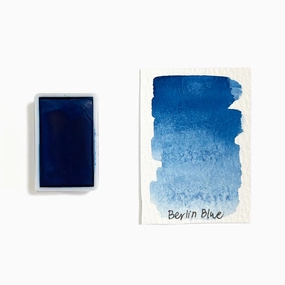 Berlin Blue Pb27 - Artist Grade Handmade Honey Based Watercolor Paint Full Pan 3.2Ml earthy