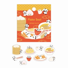 Papier Platz Flake Sticker - Panda Chinese Rice lightweight