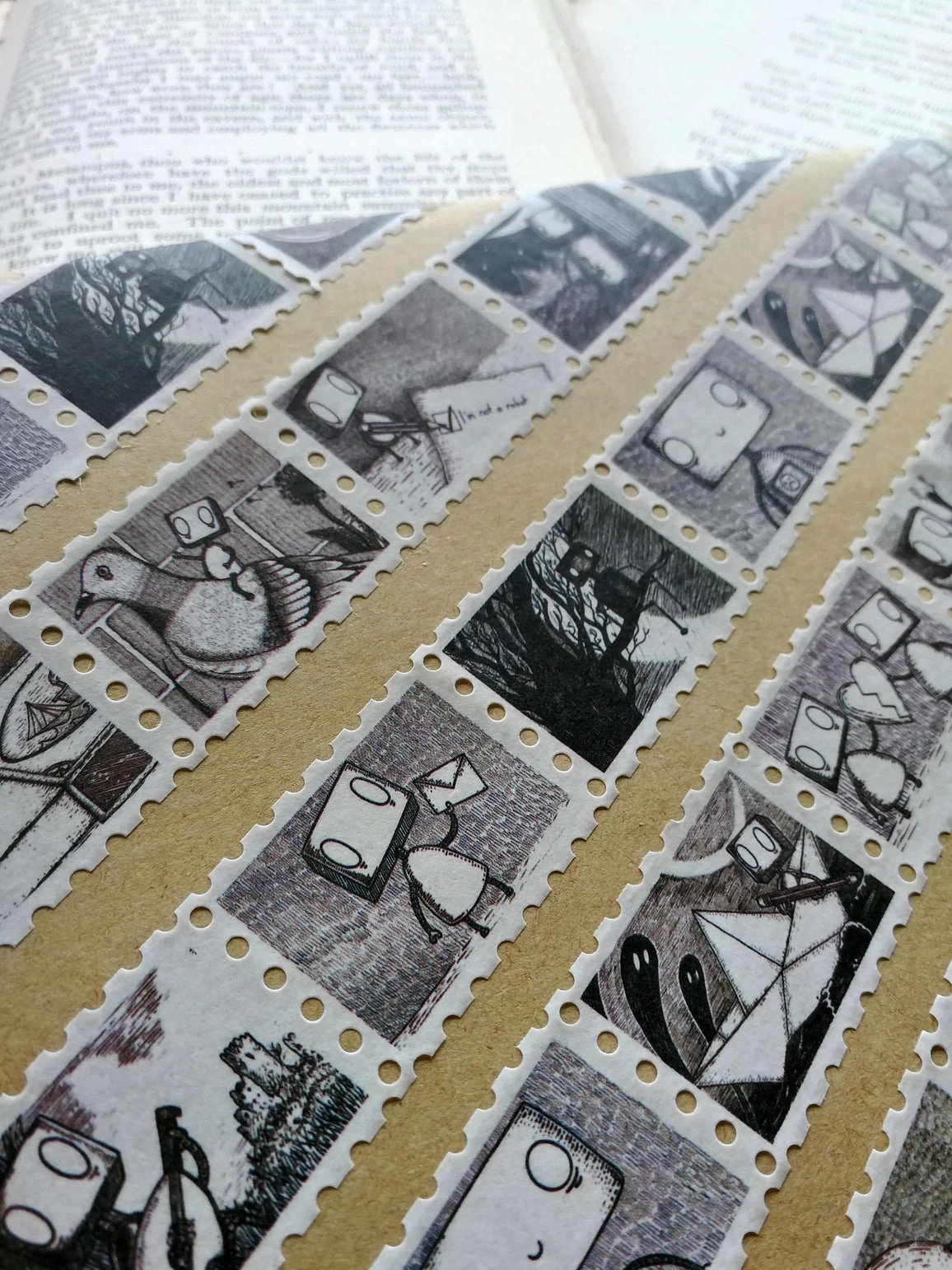 gift new Robot Stamps Washi Tape- Landscape Format