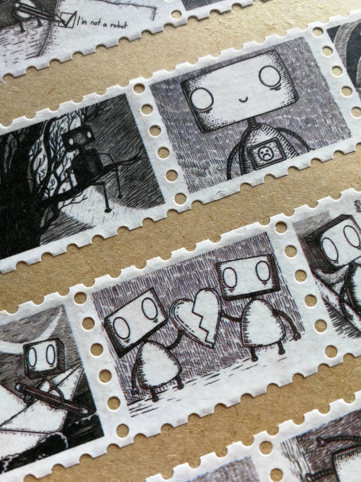 vintage Robot Stamps Washi Tape- Landscape Format